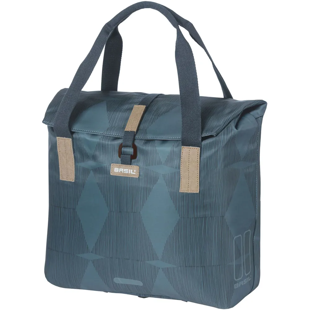 uPRISE Bikes Basil Elegance Bicycle Shopper Pannier Bag - 20-26 Litre - Blue | Price match, 365 day return s, 18-Month Warranty, Finance Available & Free UK Delivery