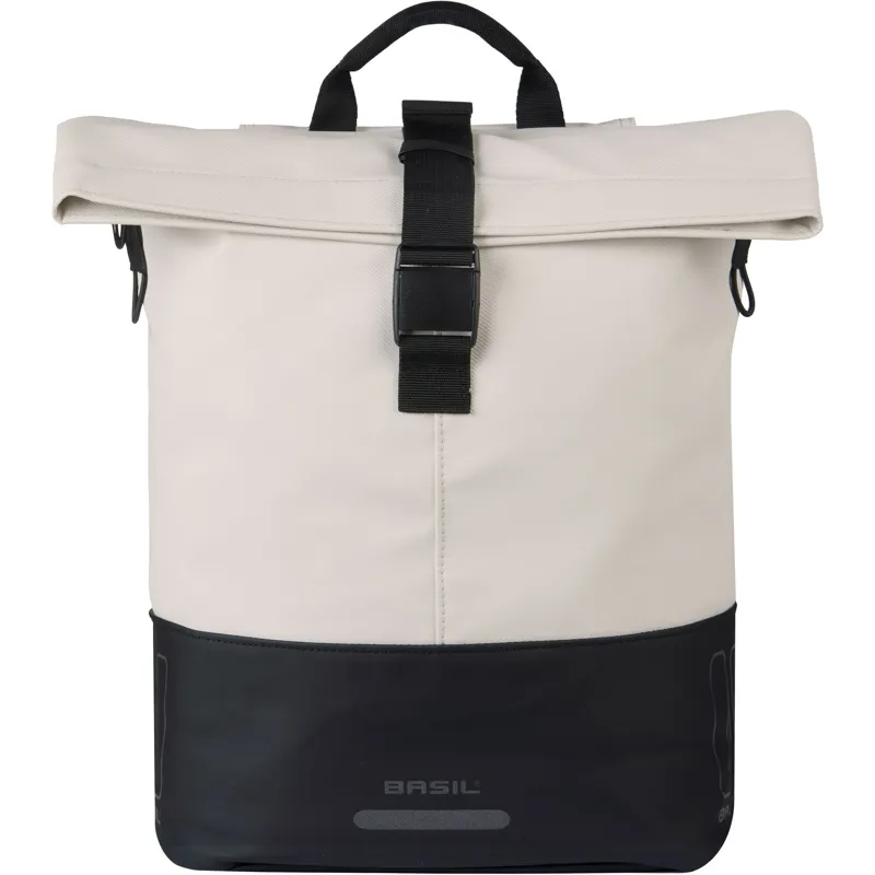 Basil Cove Shopper Pannier Bag with MIK Hooks -14-16 Litre - White/Black-1