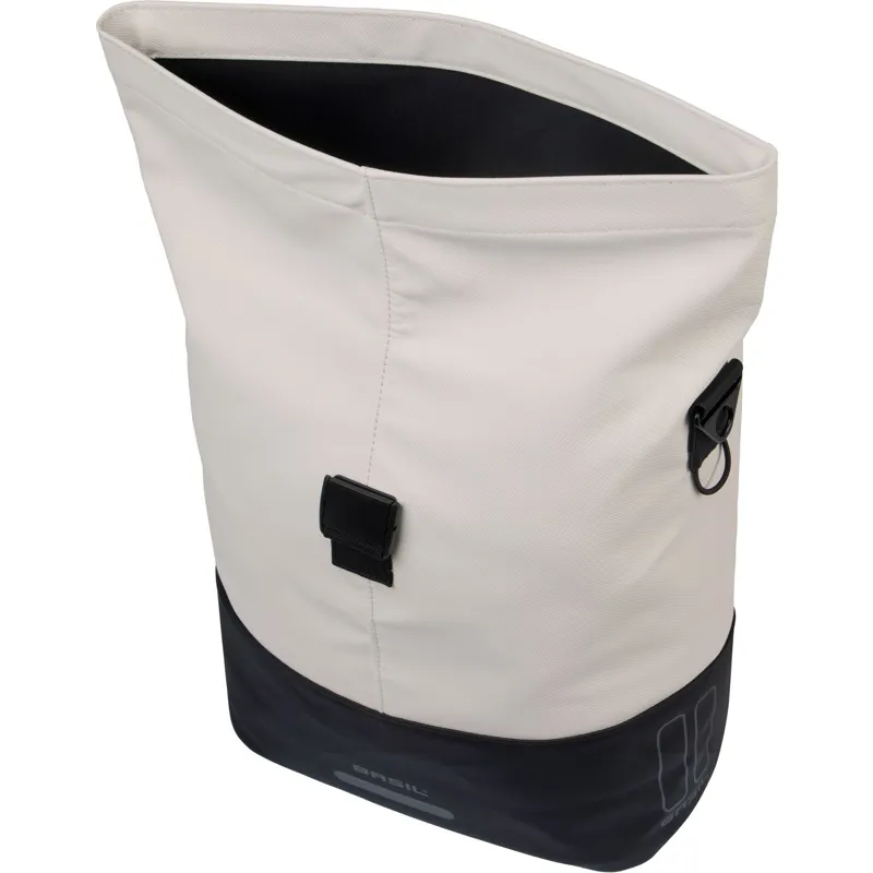 Basil Cove Shopper Pannier Bag with MIK Hooks -14-16 Litre - White/Black-2