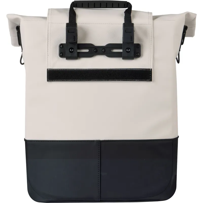 Basil Cove Shopper Pannier Bag with MIK Hooks -14-16 Litre - White/Black-3
