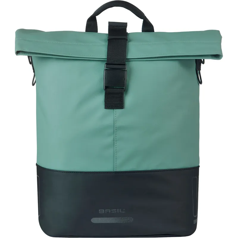 Basil Cove Shopper Pannier Bag with MIK Hooks -14-16 Litre - Silvergreen/Black-1