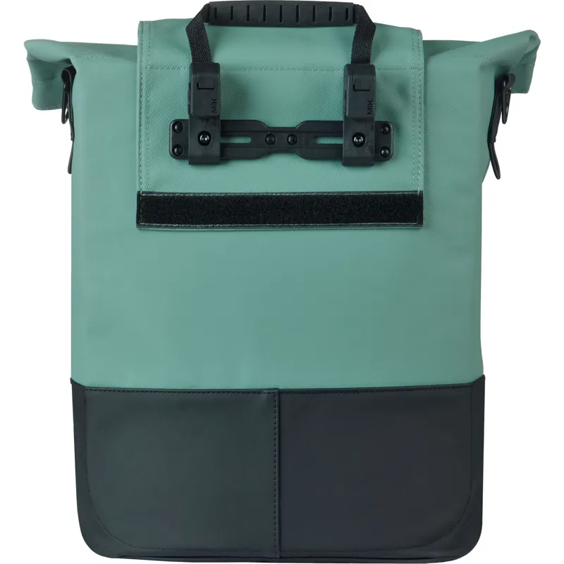 Basil Cove Shopper Pannier Bag with MIK Hooks -14-16 Litre - Silvergreen/Black-3