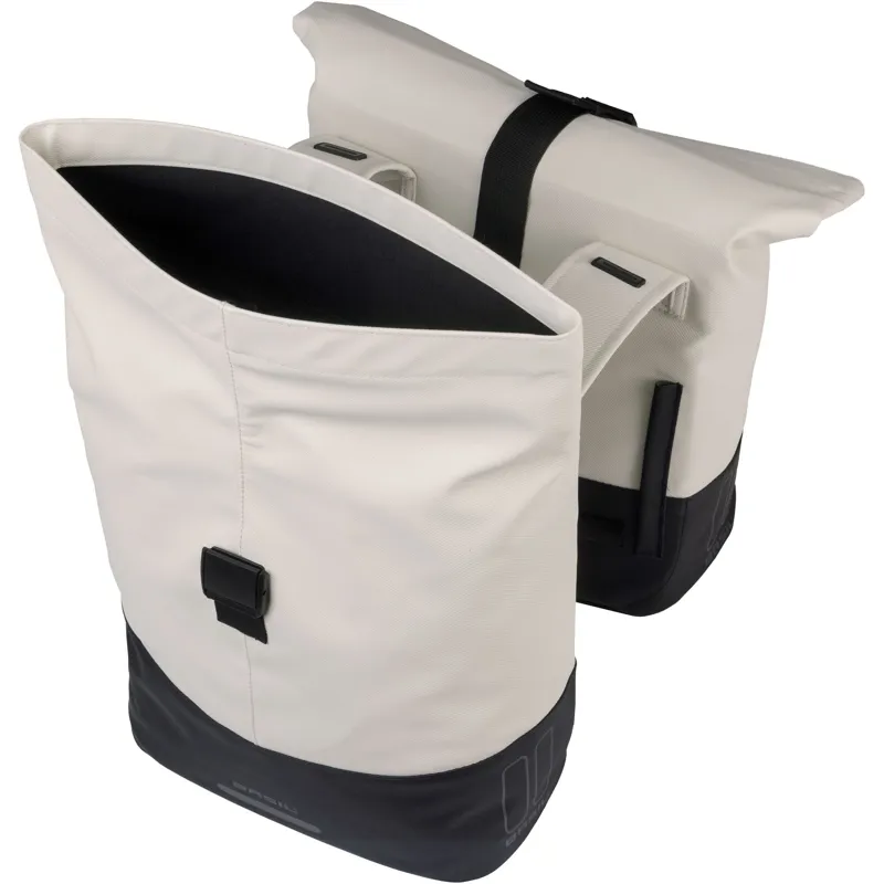 Basil Cove Double Pannier Bags -28-32 Litres - Off-White/Black-2