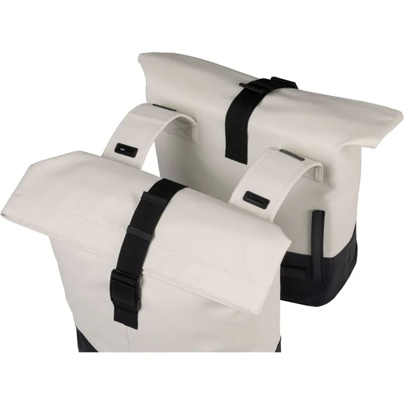 Basil Cove Double Pannier Bags -28-32 Litres - Off-White/Black-3