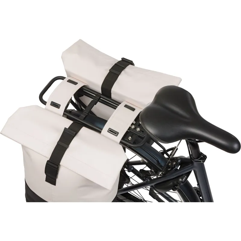 Basil Cove Double Pannier Bags -28-32 Litres - Off-White/Black-4