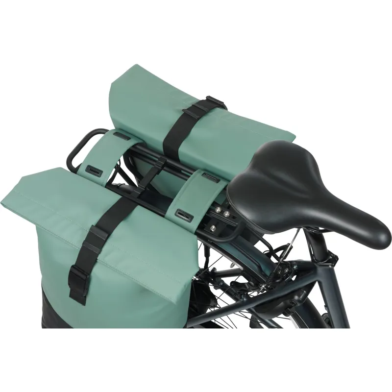 Basil Cove Double Pannier Bags -28-32 Litres - Silvergreen/Black-4