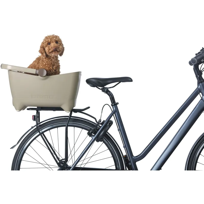 Basil Buddy Dog Bicycle Basket MIK - 32 Litre - Biscotti Brown-3