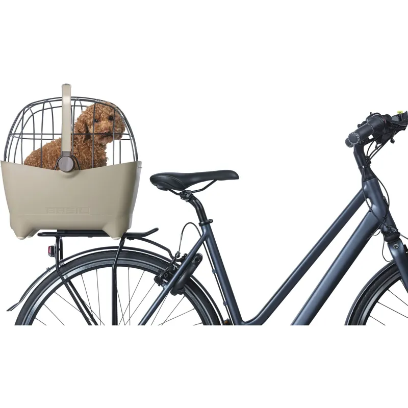 Basil Buddy Dog Bicycle Basket MIK - 32 Litre - Biscotti Brown-4