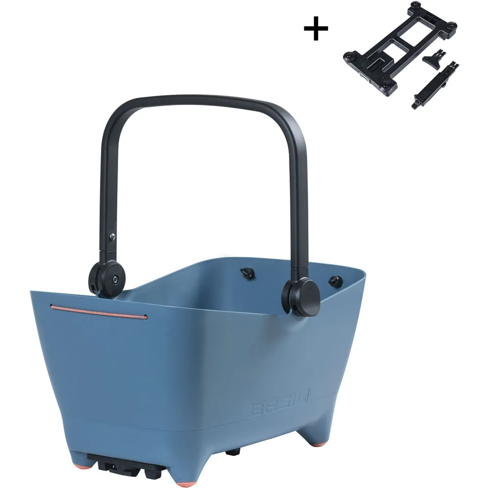 uPRISE Bikes Basil Buddy Dog Bicycle Basket MIK - 32 Litre - Faded Denim | Price match, 365 day return s, 18-Month Warranty, Finance Available & Free UK Delivery