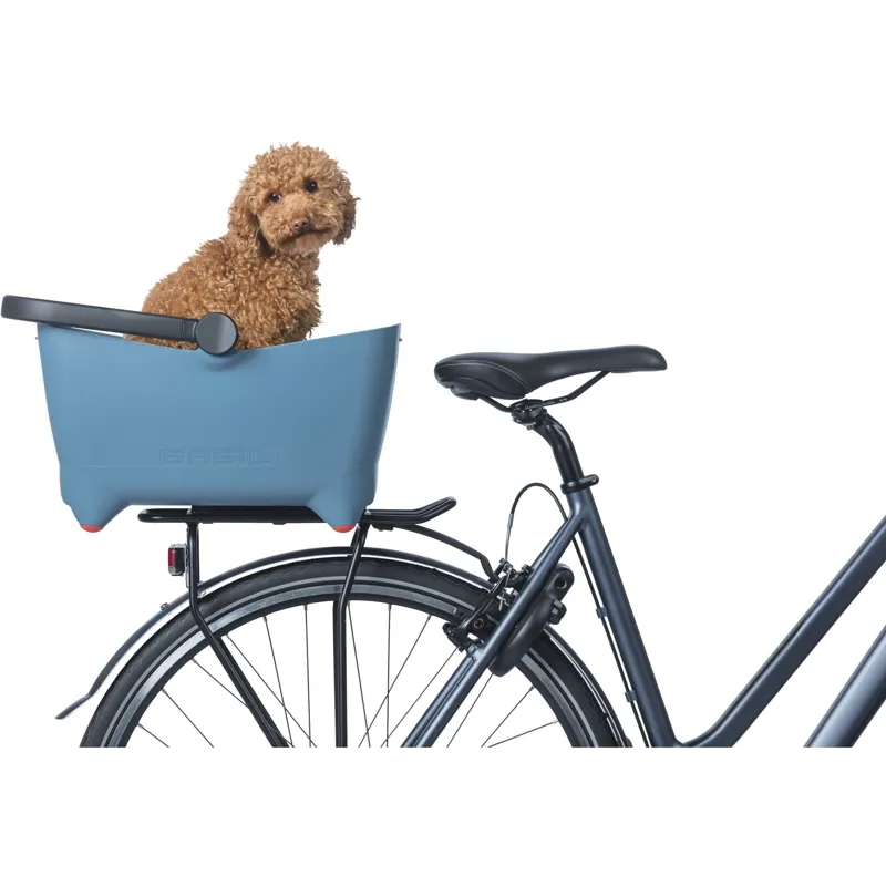 Basil Buddy Dog Bicycle Basket MIK - 32 Litre - Faded Denim-3