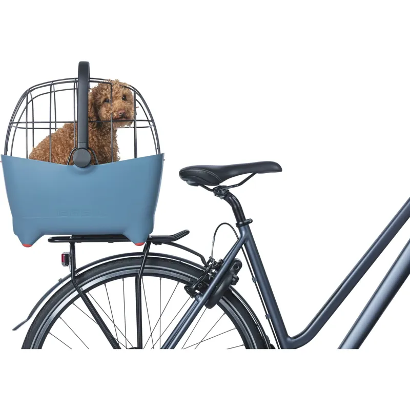 Basil Buddy Dog Bicycle Basket MIK - 32 Litre - Faded Denim-4