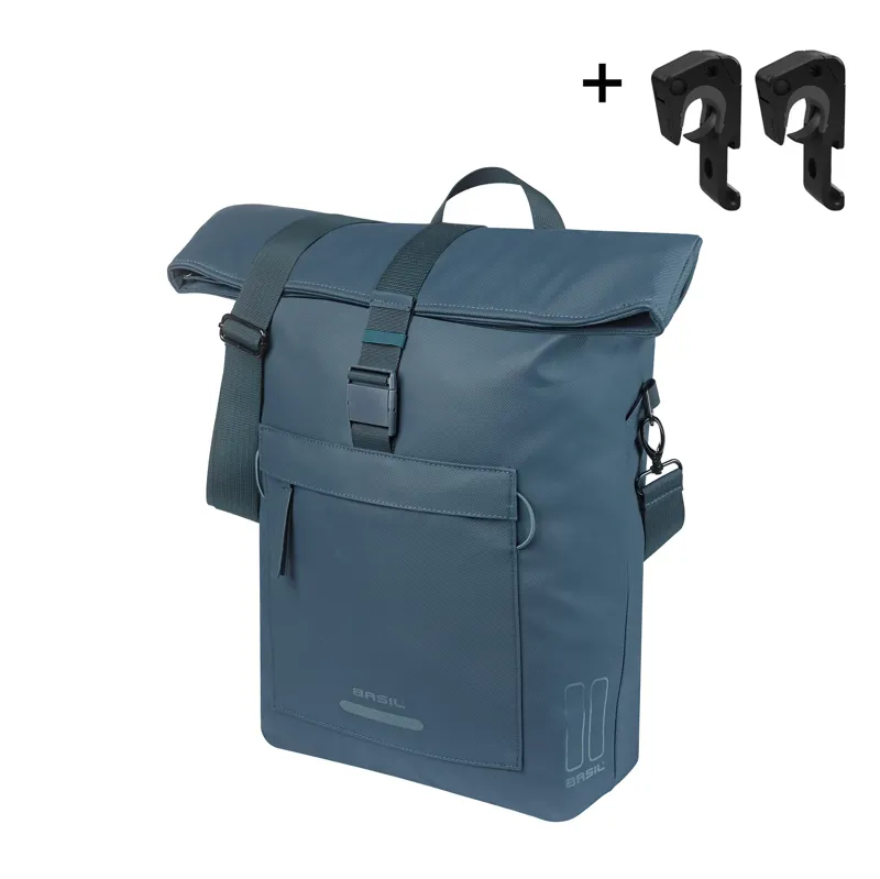 Basil Brooklyn Shoulder Pannier Bag with MIK Hooks - 17 Litre - Blue