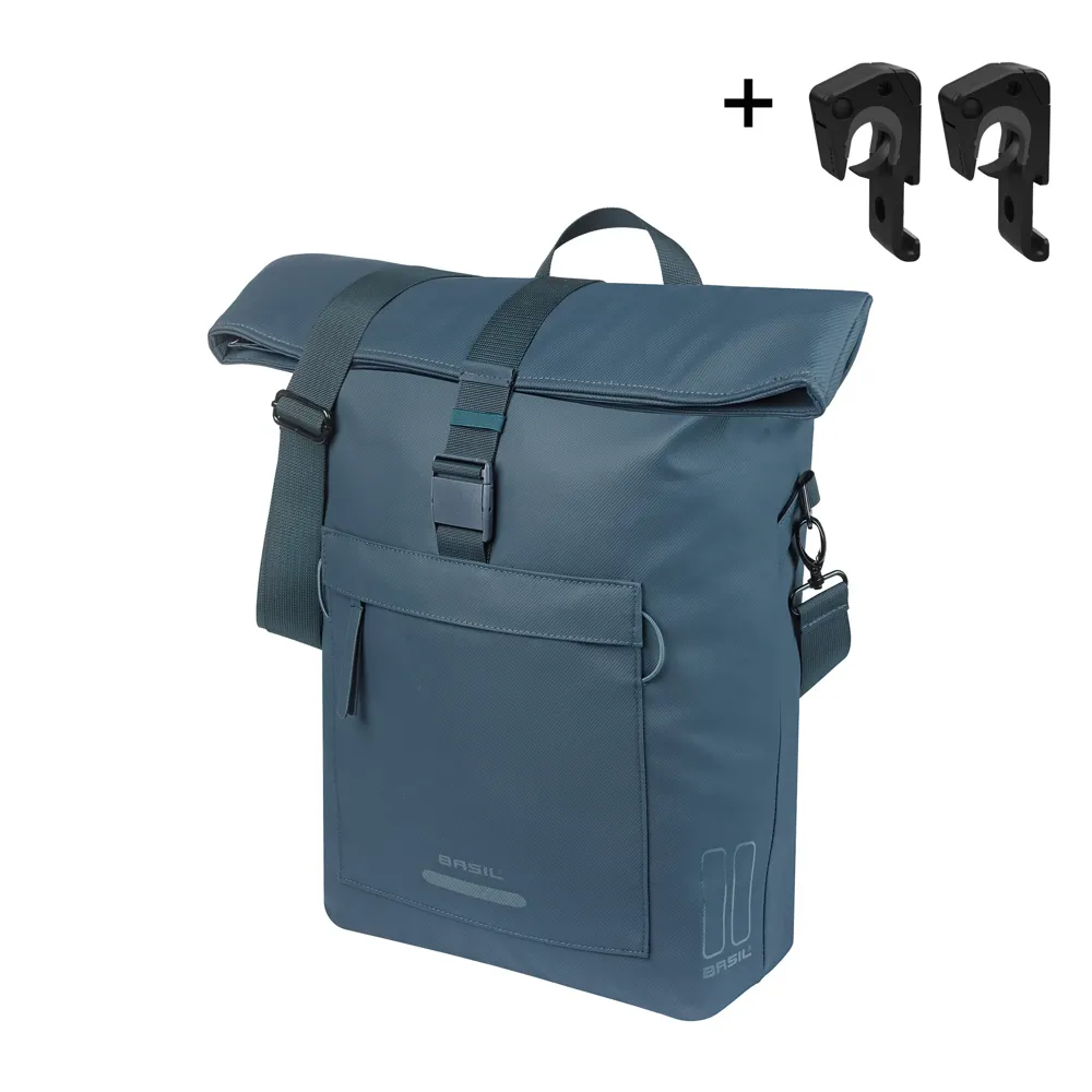 uPRISE Bikes Basil Brooklyn Shoulder Pannier Bag with MIK Hooks - 17 Litre - Blue | Price match, 365 day return s, 18-Month Warranty, Finance Available & Free UK Delivery