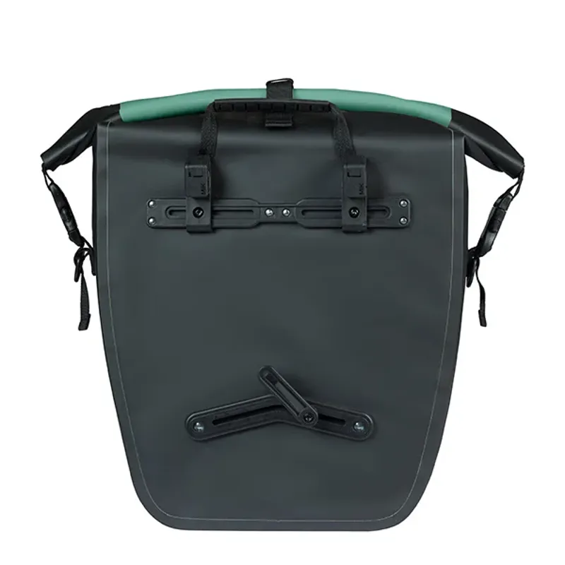 Basil Rivo Single Pannier Bag with MIK Hooks - 25-31 litres - Silvergreen/Black-3