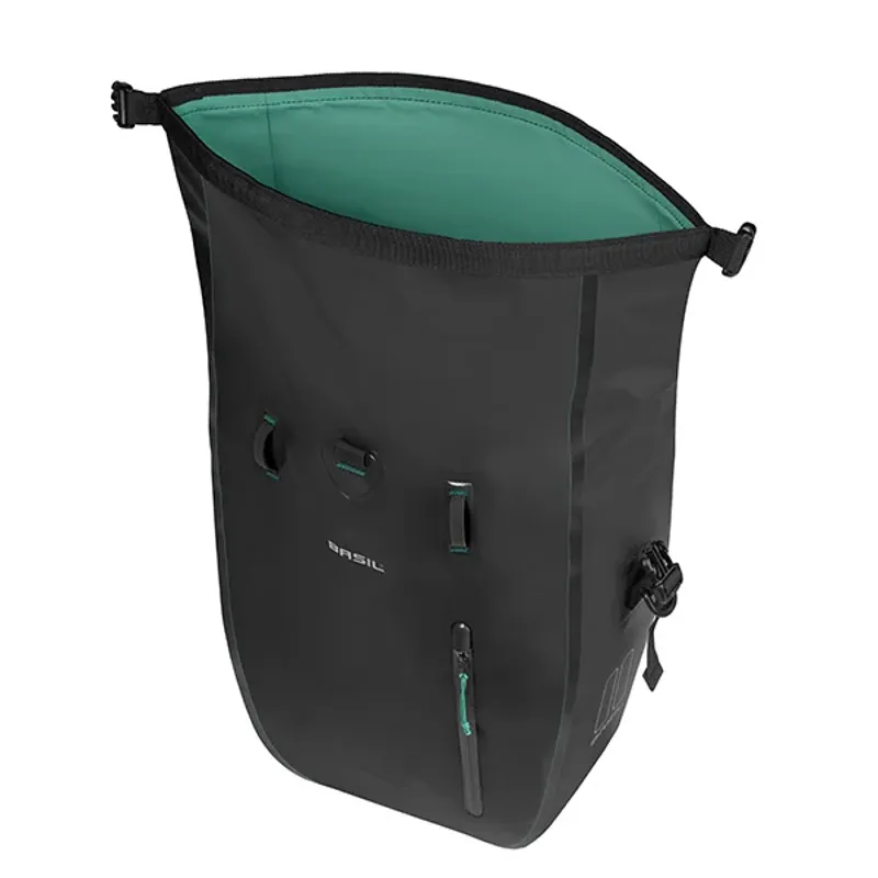 Basil Rivo Single Pannier Bag with MIK Hooks - 25-31 litres - Black-2