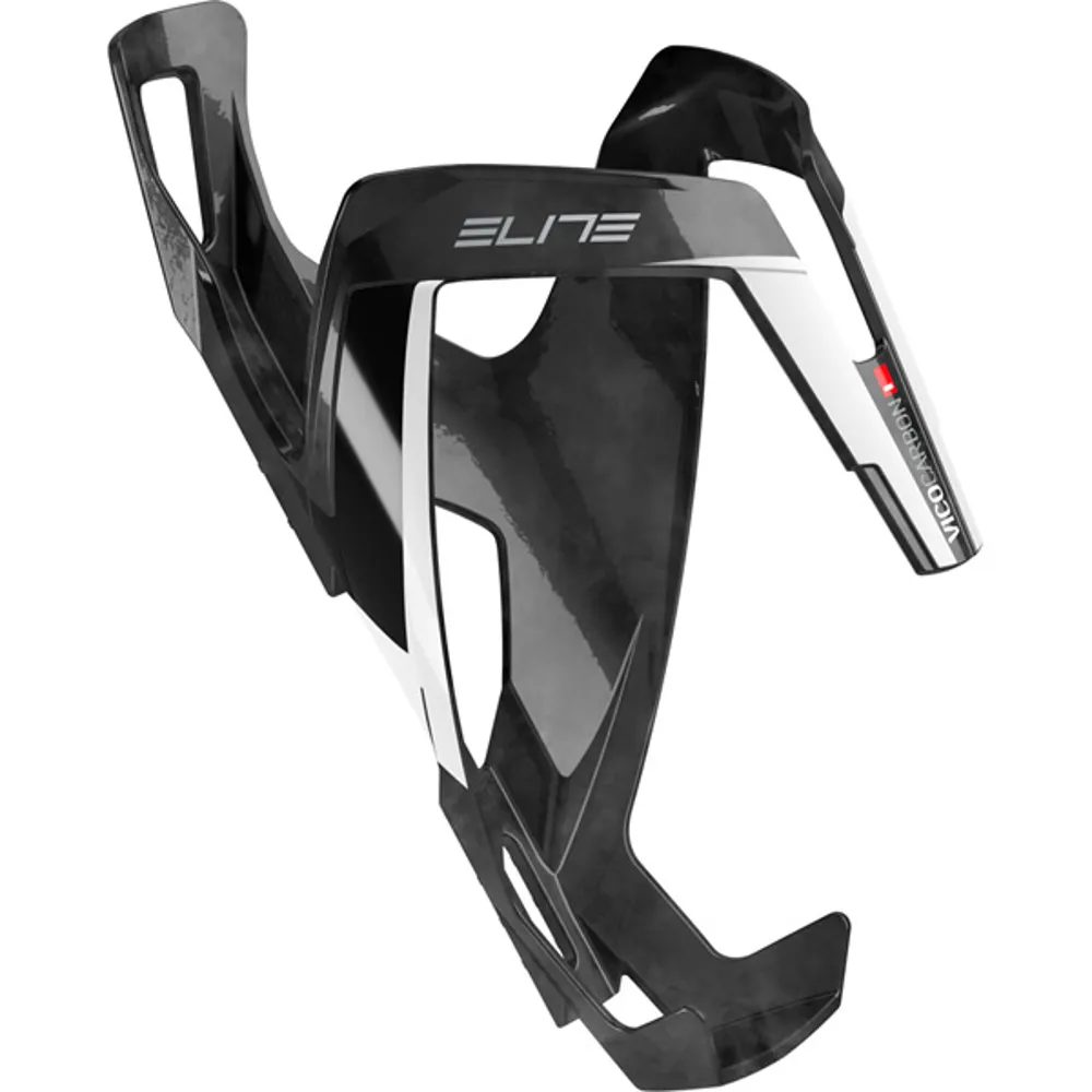 uPRISE Bikes Elite Vico Carbon Bottle Cage - Gloss Black/White | Price match, 365 day return s, 18-Month Warranty, Finance Available & Free UK Delivery