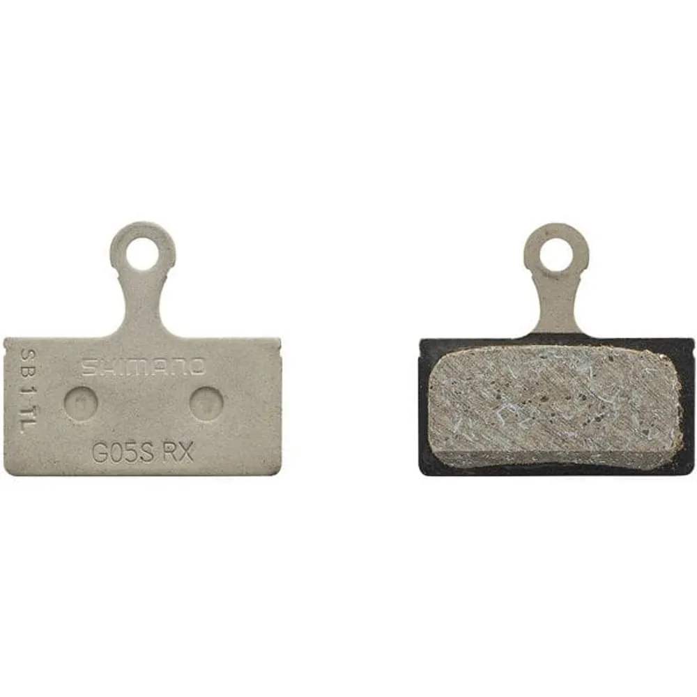 uPRISE Bikes Shimano G05S-RX Disc Pads and Spring - Resin Pad - Steel Back | Price match, 365 day return s, 18-Month Warranty, Finance Available & Free UK Delivery