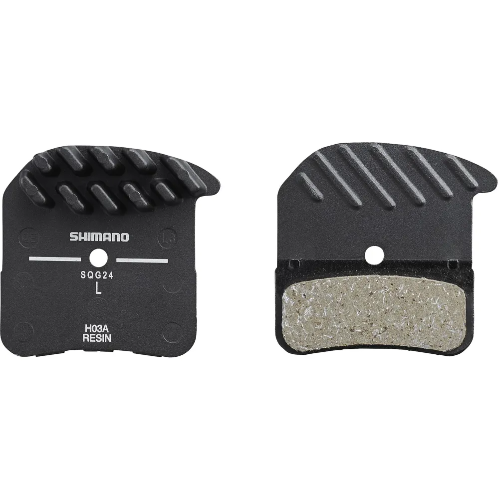 uPRISE Bikes Shimano H03A Resin Disc Pads + Spring - Alloy Back with Cooling Fins | Price match, 365 day return s, 18-Month Warranty, Finance Available & Free UK Delivery