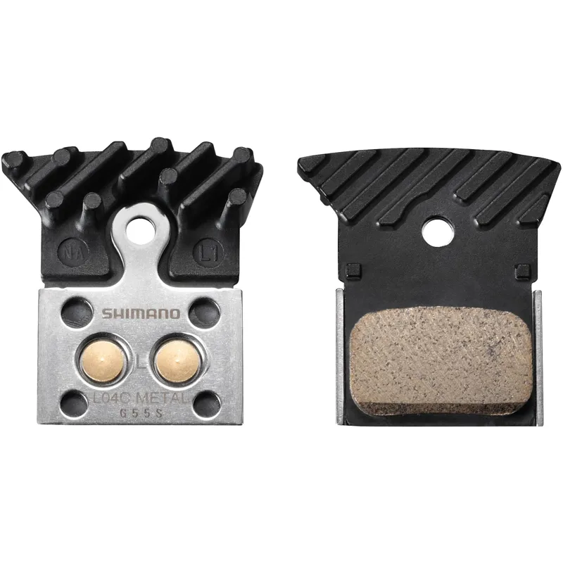 Shimano L04C-MF Metal Sintered Disc Pads + Spring Cooling Fins-1