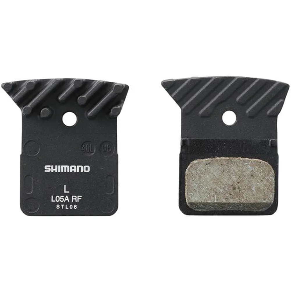 uPRISE Bikes Shimano L05A Resin Brake Pads and Spring - Alloy Back W/Cooling Fin - Black | Price match, 365 day return s, 18-Month Warranty, Finance Available & Free UK Delivery