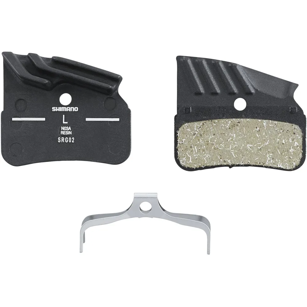 uPRISE Bikes Shimano N03A-RF Resin Pad Alloy Back Disc Pads + Spring/Cooling Fins | Price match, 365 day return s, 18-Month Warranty, Finance Available & Free UK Delivery