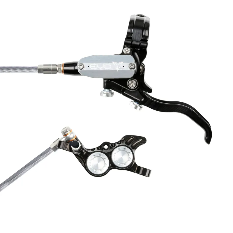 Hope Tech 4 Evo GR4 Braided Disc Brake - No Rotor - Black/Silver