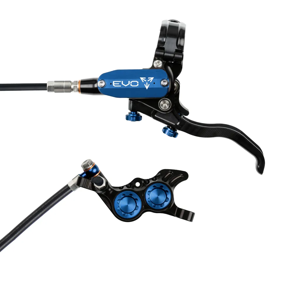 uPRISE Bikes Hope Tech 4 Evo GR4 Disc Brake - No Rotor - Black/Blue | Price match, 365 day return s, 18-Month Warranty, Finance Available & Free UK Delivery