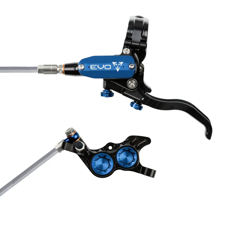 Hope Tech 4 Evo GR4 Braided Disc Brake - No Rotor - Black/Blue