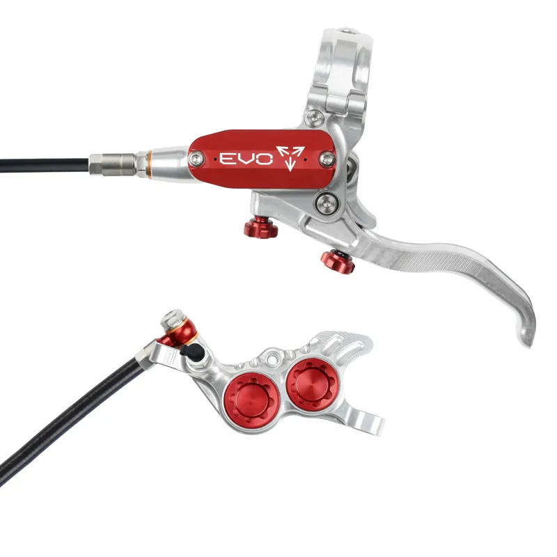 Hope Tech 4 Evo GR4 Disc Brake - No Rotor - Silver/Red