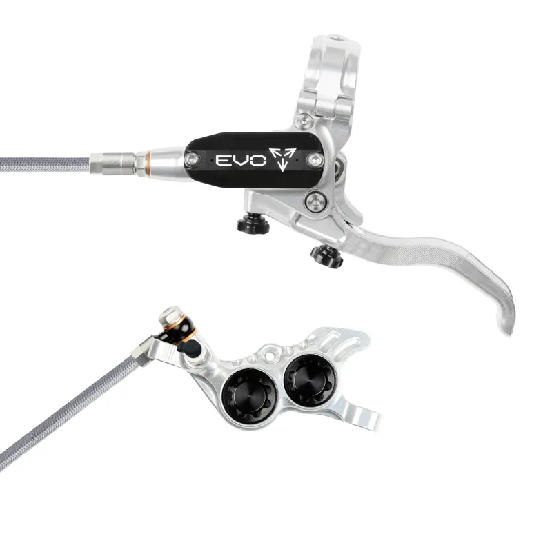 Hope Tech 4 Evo GR4 Braided Disc Brake - No Rotor - Silver/Black
