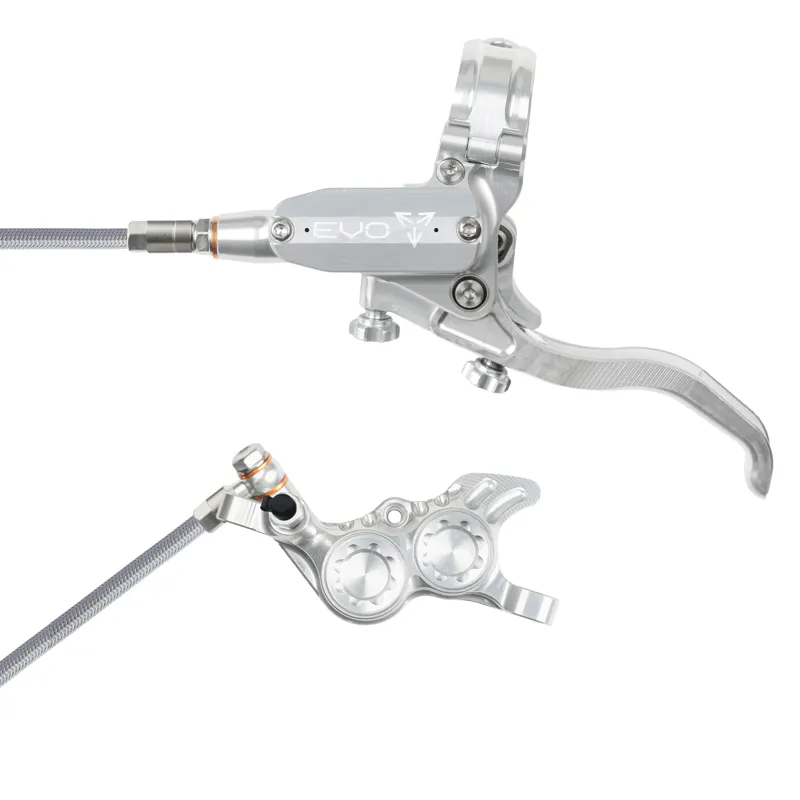 Hope Tech 4 Evo GR4 Braided Disc Brake - No Rotor - Silver