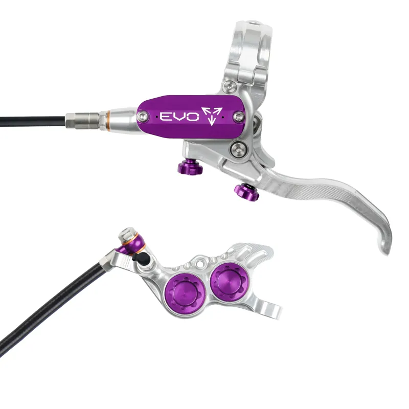 Hope Tech 4 Evo GR4 Disc Brake - No Rotor - Silver/Purple