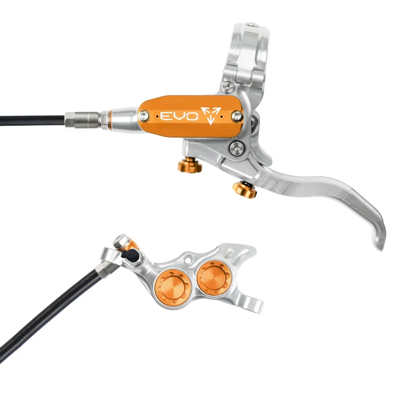 Hope Tech 4 Evo TR4 Disc Brake - No Rotor - Silver/Orange
