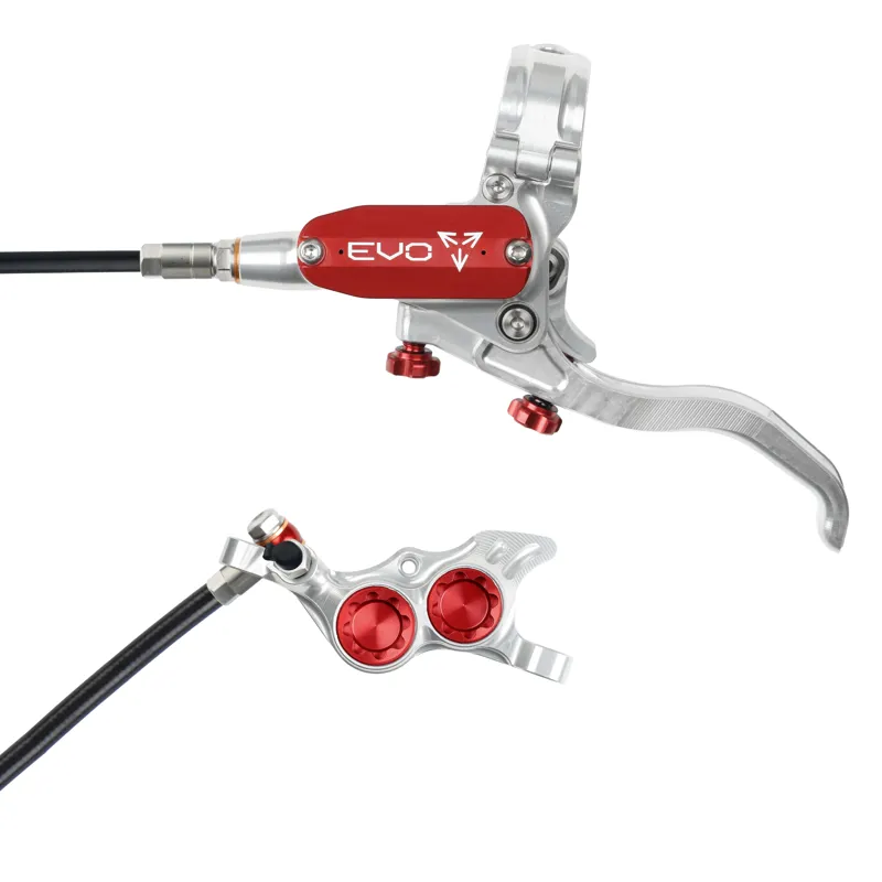 Hope Tech 4 Evo TR4 Disc Brake - No Rotor - Silver/Red