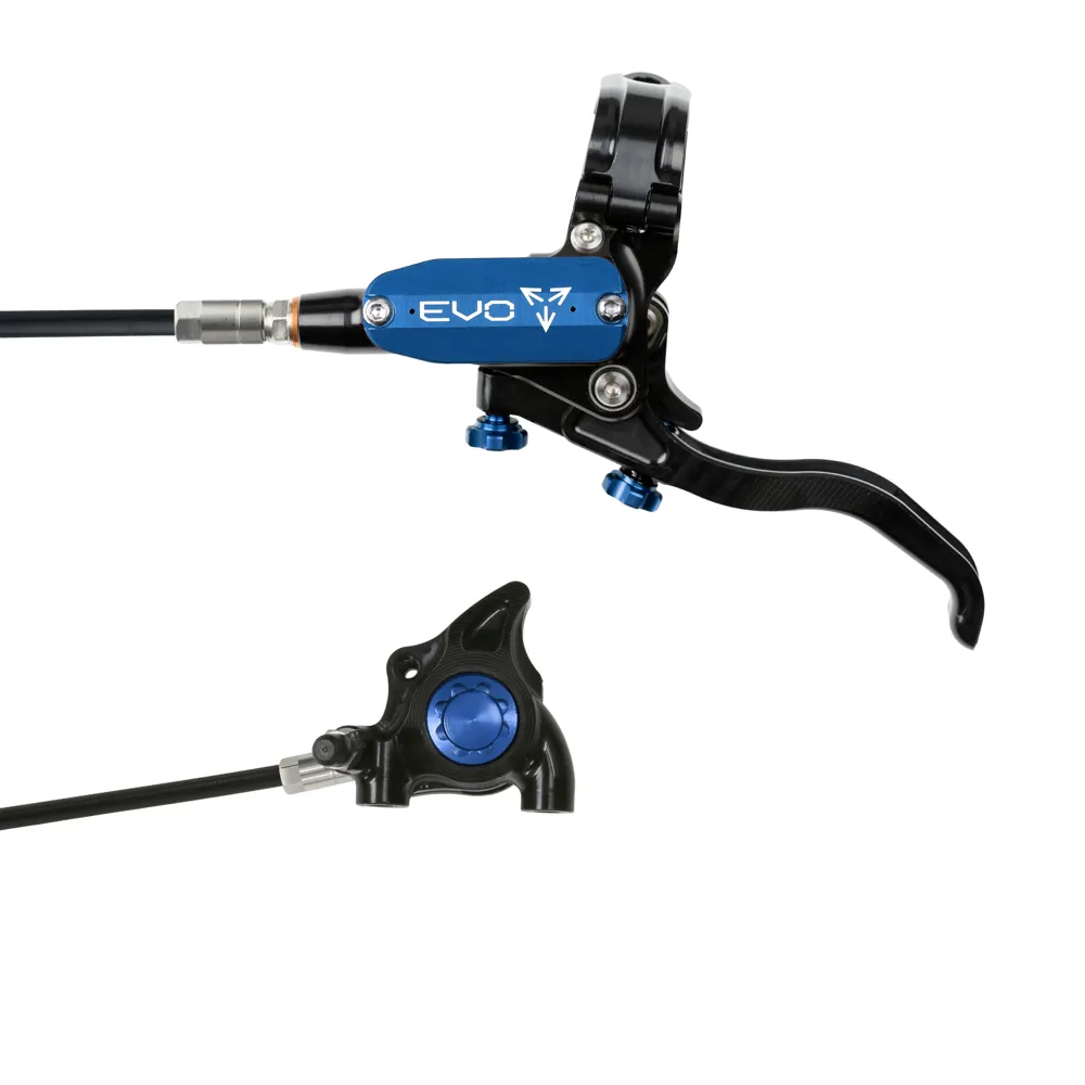 uPRISE Bikes Hope Tech 4 Evo X2 Flat Mount Disc Brake - No Rotor - Black/Blue | Price match, 365 day return s, 18-Month Warranty, Finance Available & Free UK Delivery