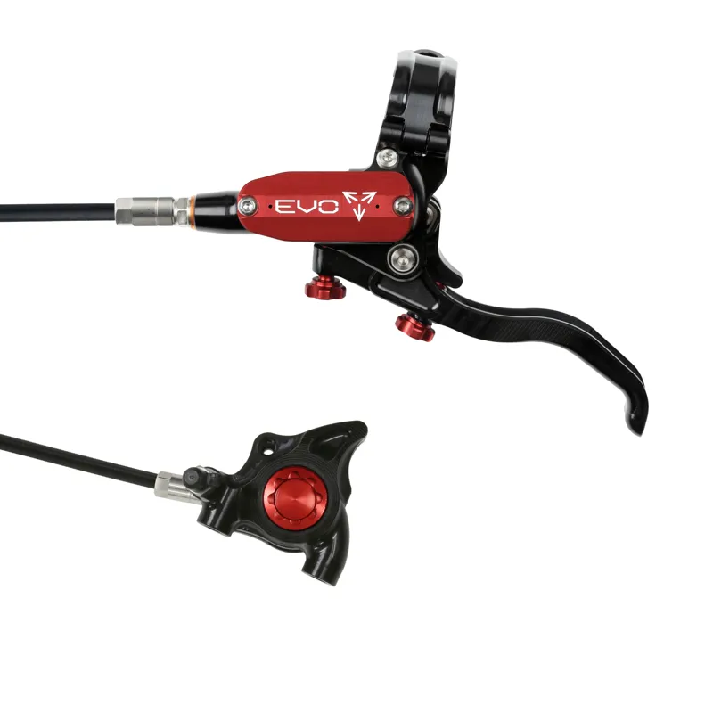 Hope Tech 4 Evo X2 Flat Mount Disc Brake - No Rotor - Black/Red
