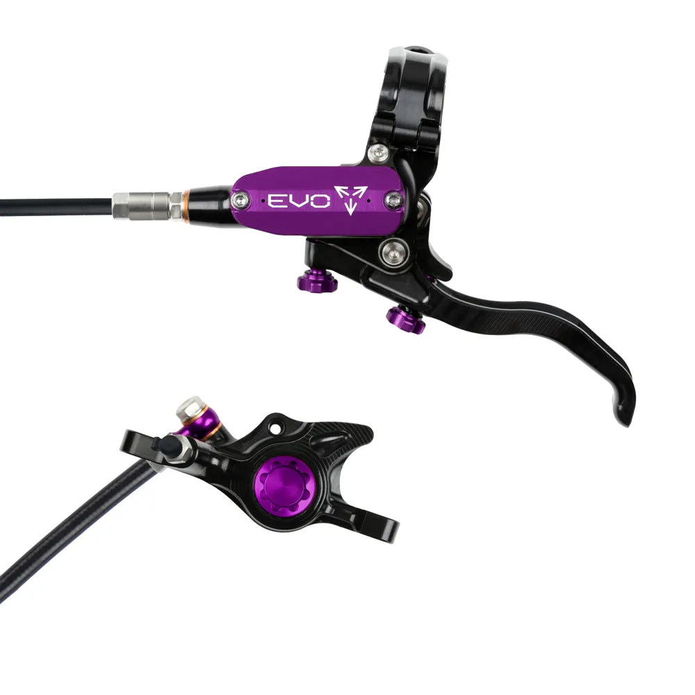 uPRISE Bikes Hope Tech 4 Evo X2 Post Mount Disc Brake - No Rotor - Silver/Purple | Price match, 365 day return s, 18-Month Warranty, Finance Available & Free UK Delivery