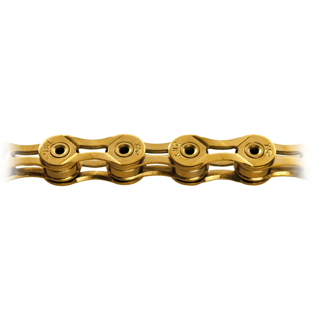 uPRISE Bikes Kmc KMC X9 SL Ti-N 9 Speed Chain - 114 Links - Gold | Price match, 365 day returns, 18-Month Warranty, Finance Available & Free UK Delivery