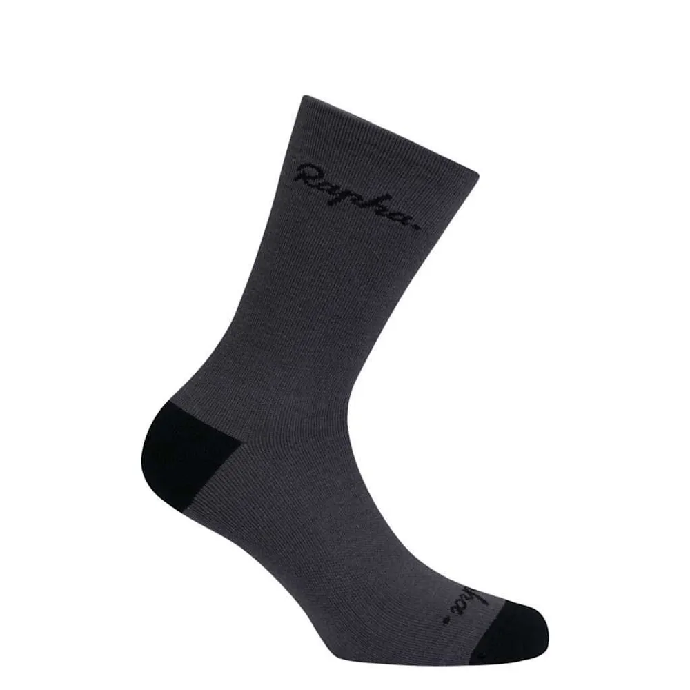 uPRISE Bikes Rapha Regular Merino Socks - Dark Grey/Black | Price match, 365 day return s, 18-Month Warranty, Finance Available & Free UK Delivery