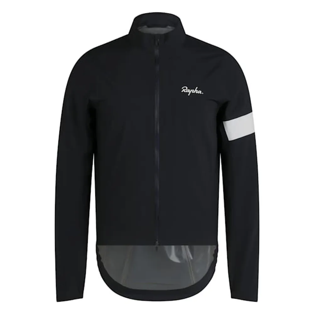 uPRISE Bikes Rapha Core Men's Waterproof Rain Jacket - Black/White | Price match, 365 day return s, 18-Month Warranty, Finance Available & Free UK Delivery