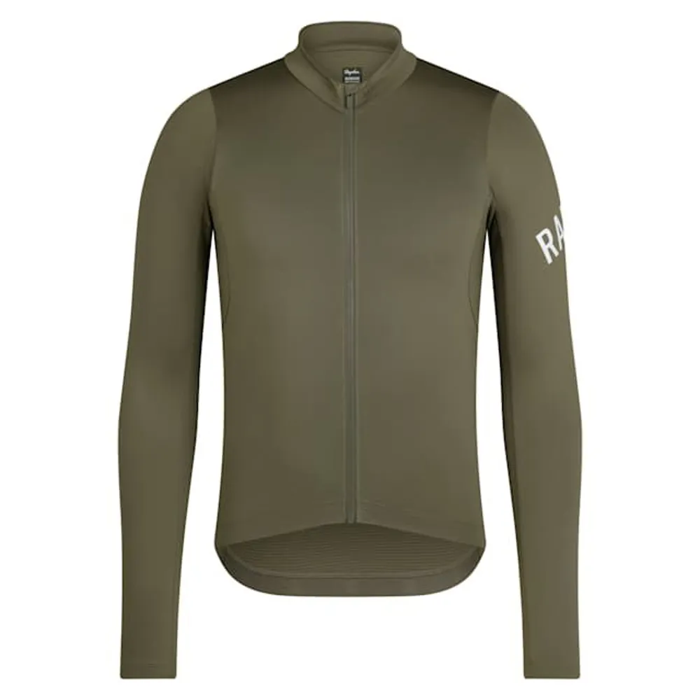 uPRISE Bikes Rapha Pro Team Men's Long Sleeve Midweight Jersey - Moss Green/White | Price match, 365 day return s, 18-Month Warranty, Finance Available & Free UK Delivery