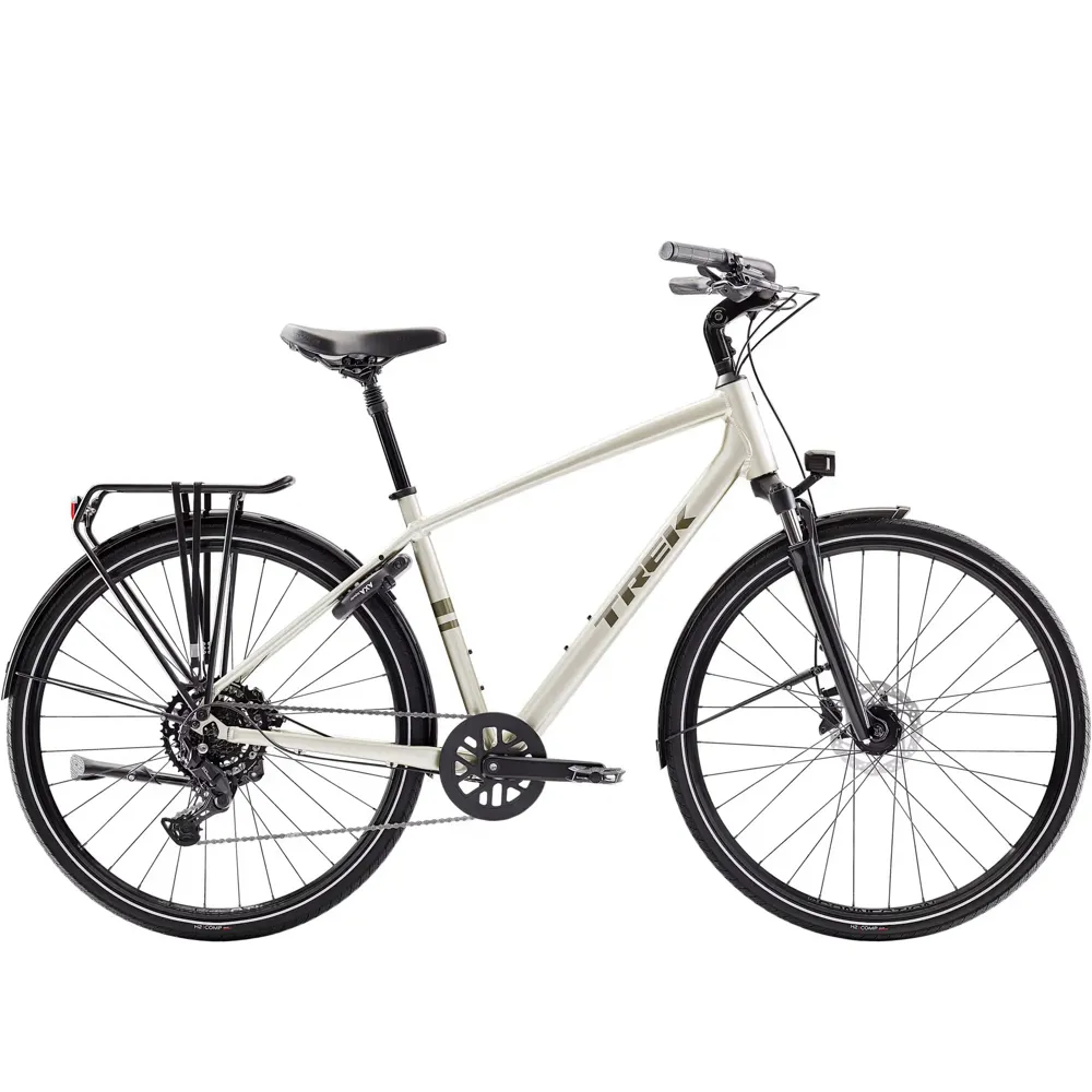 uPRISE Bikes Trek Verve Stepover Equipped 2026 Hybrid Bike -  Lunar Silver | Price match, 365 day return s, 18-Month Warranty, Finance Available & Free UK Delivery