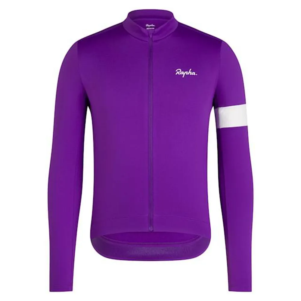 uPRISE Bikes Rapha Core Men's Thermal Long Sleeve Jersey - Ultraviolet/White | Price match, 365 day return s, 18-Month Warranty, Finance Available & Free UK Delivery
