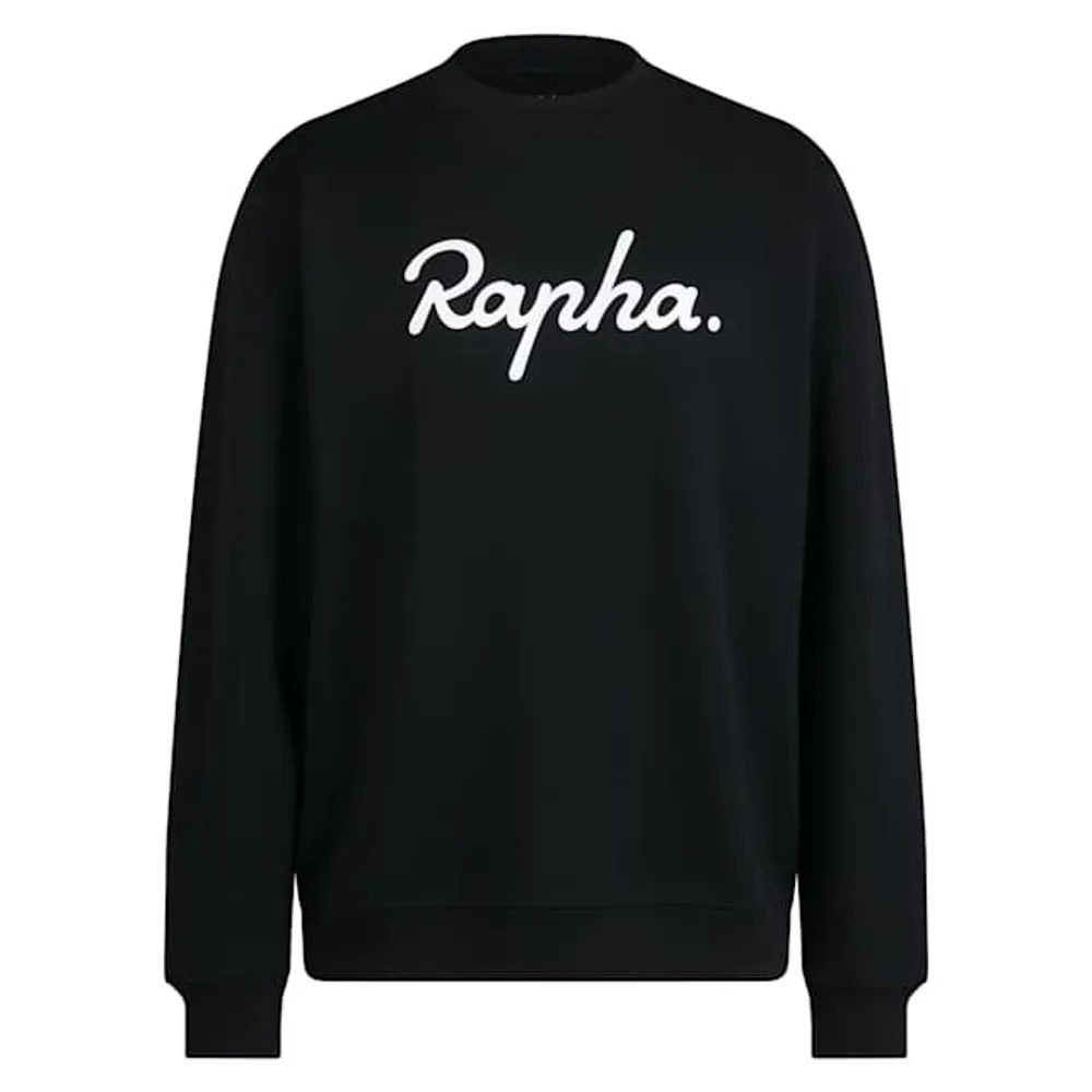 uPRISE Bikes Rapha Heavyweight Men's Cotton Large Logo Sweatshirt - Black/White | Price match, 365 day return s, 18-Month Warranty, Finance Available & Free UK Delivery