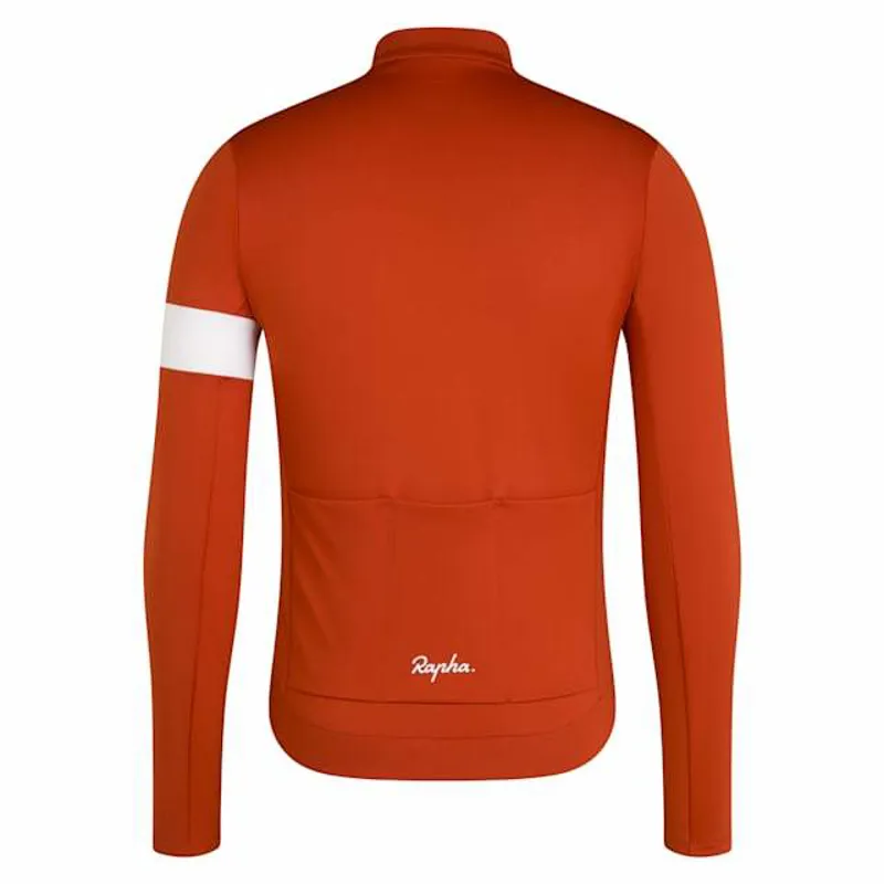 Rapha Core Men's Thermal Long Sleeve Jersey - Paprika/White-1