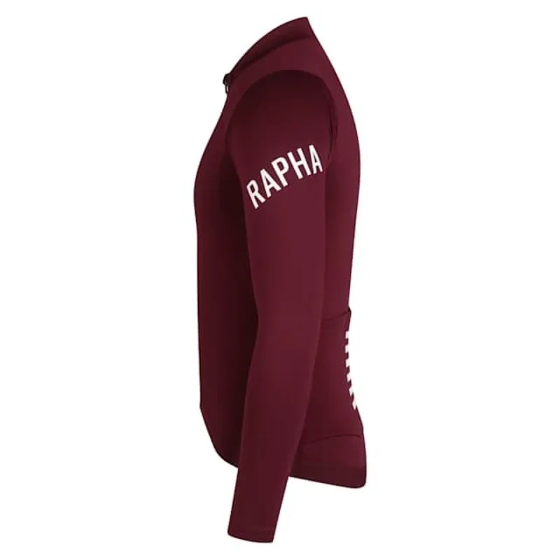 Rapha Pro Team Men's Long Sleeve Midweight Jersey - Port/White-2