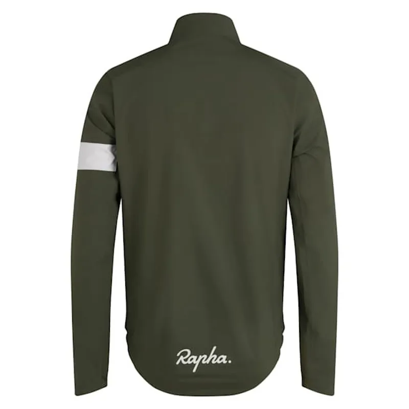 Rapha Core Men's Waterproof Rain Jacket - Dark Green/White-1