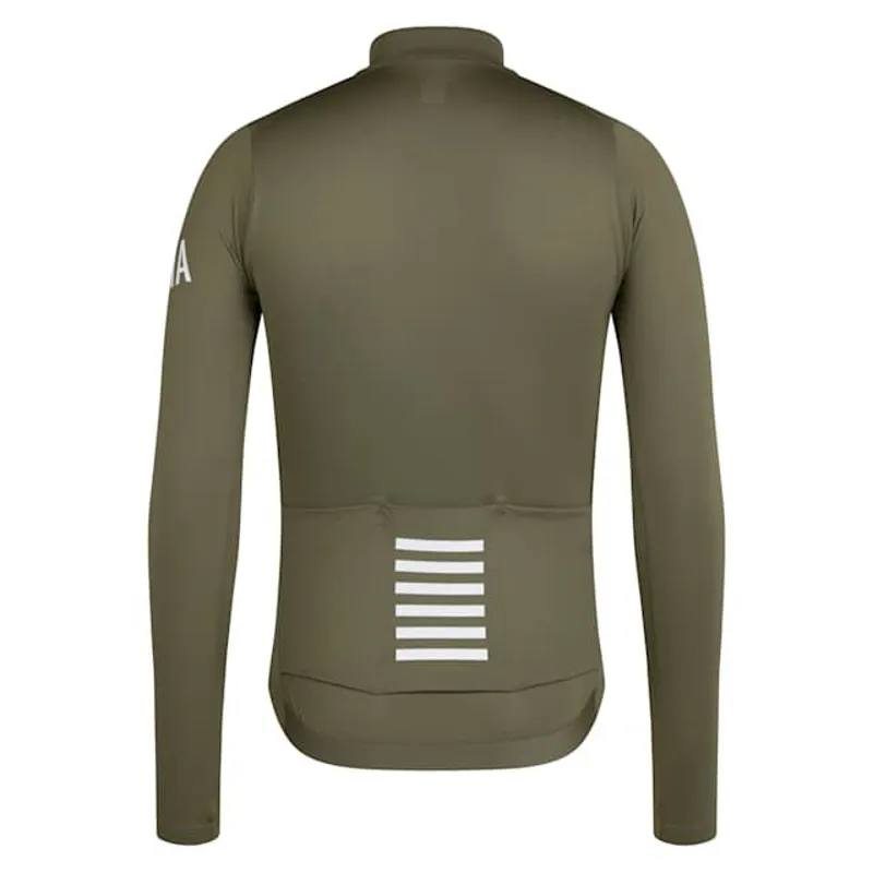 Rapha Pro Team Men's Long Sleeve Midweight Jersey - Moss Green/White-1