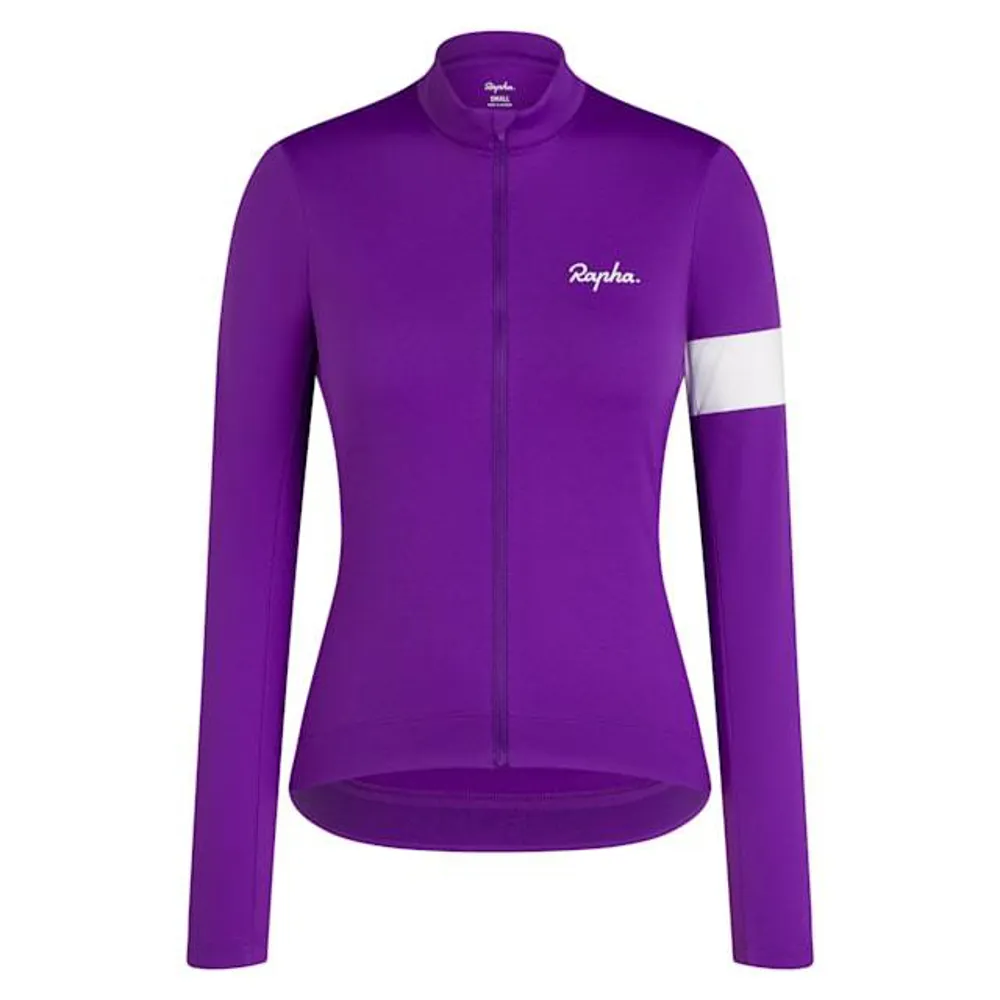 uPRISE Bikes Rapha Core Women's Thermal Long Sleeve Jersey - Ultraviolet/White | Price match, 365 day return s, 18-Month Warranty, Finance Available & Free UK Delivery