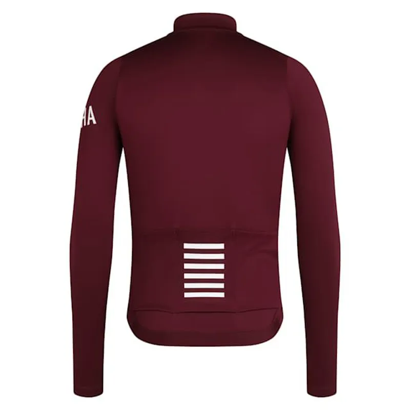 Rapha Pro Team Men's Long Sleeve Midweight Jersey - Port/White-1